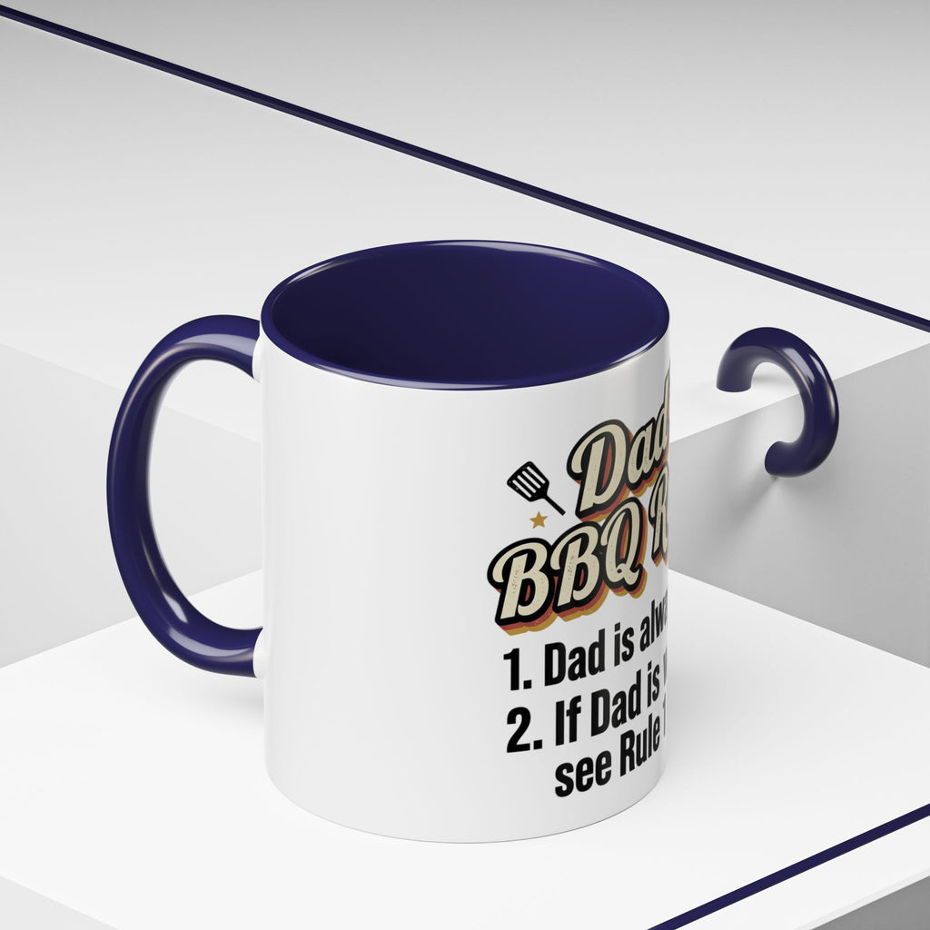 Dad's BBQ Rules Mug | 11oz or 15oz Accent Coffee Mug