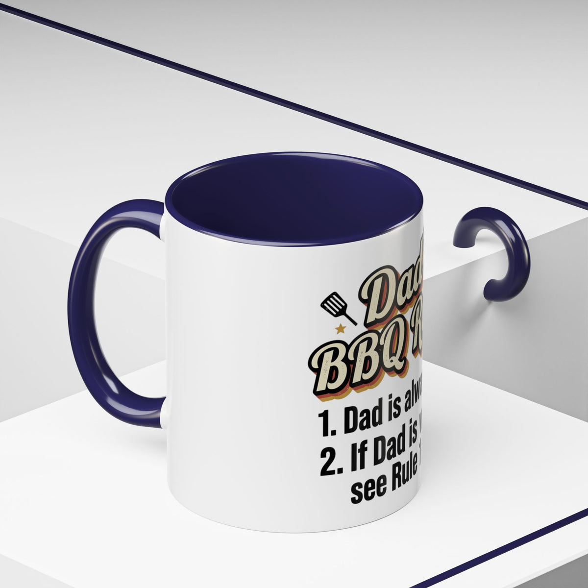 Dad's BBQ Rules Mug | 11oz or 15oz Accent Coffee Mug