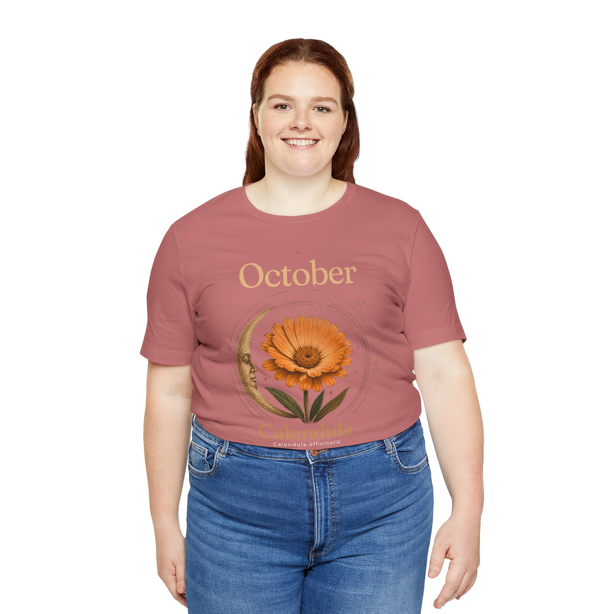 October Birth Flower Calendula T‑Shirt – Floral Birth Month Tee