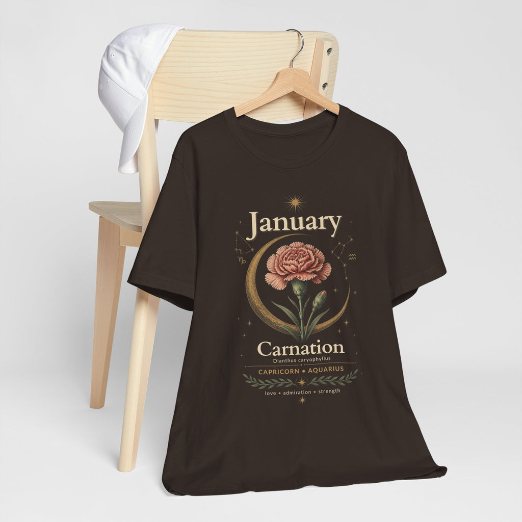 January Birth Flower - Carnation T-Shirt — Birth Month Flower Tee