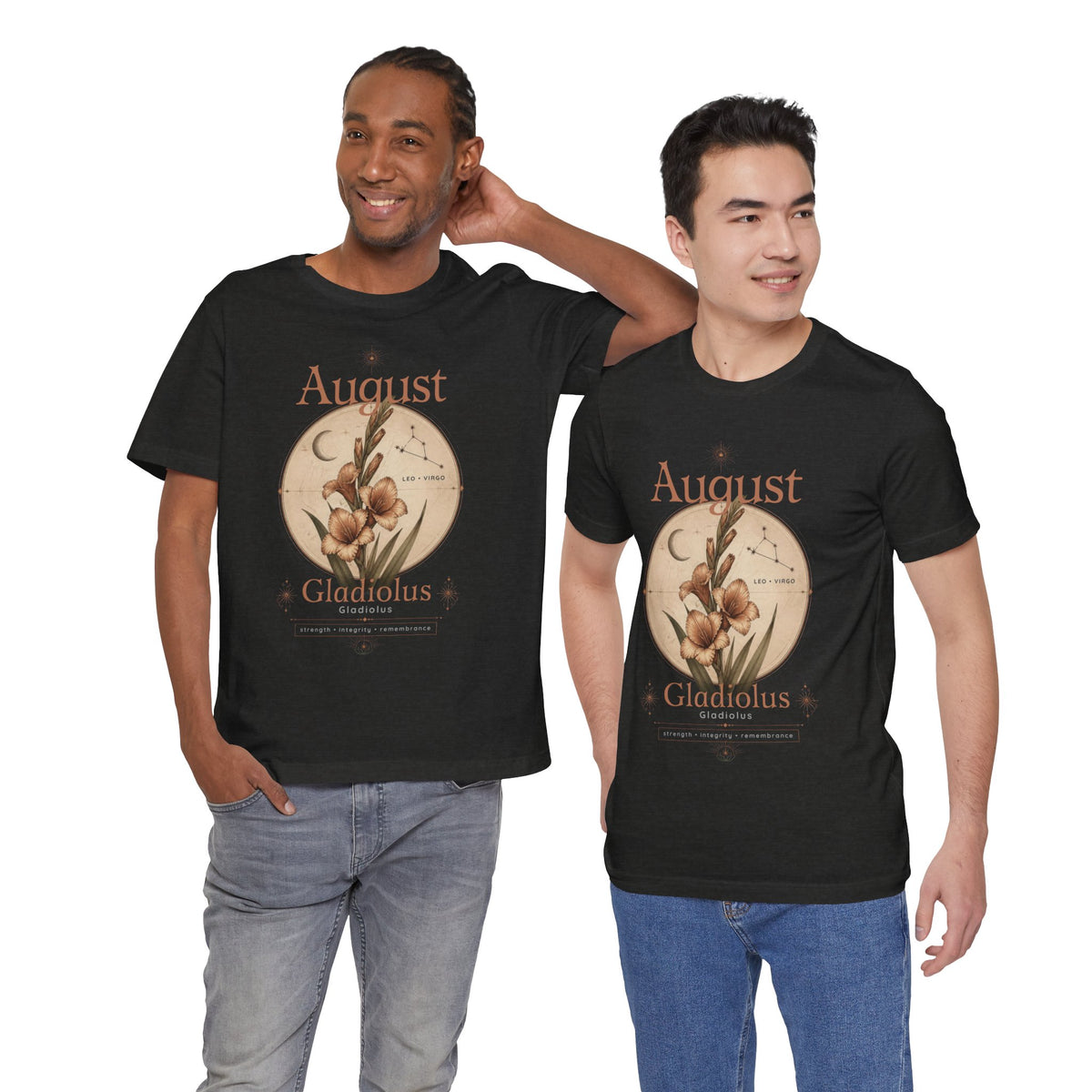 August Birth Flower Gladiolus Floral Tee