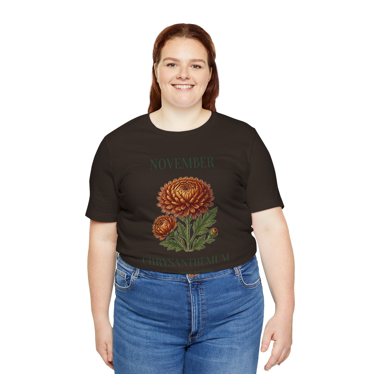 November Birth Flower Tee | Chrysanthemum Celestial Design | Birthday Gift