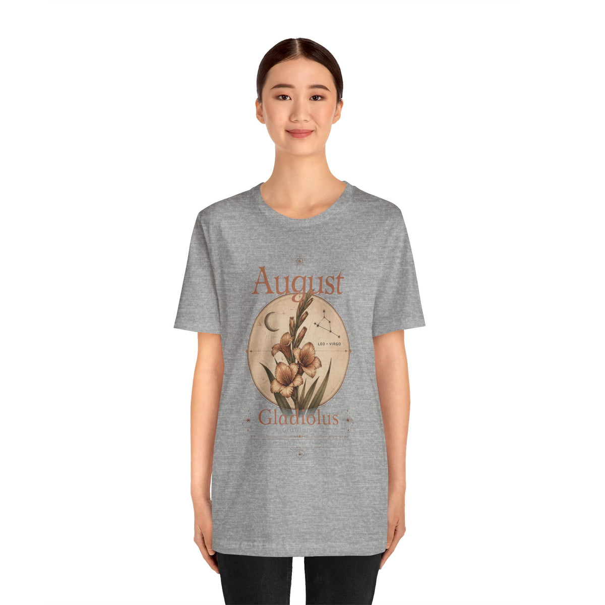 August Birth Flower Gladiolus Floral Tee