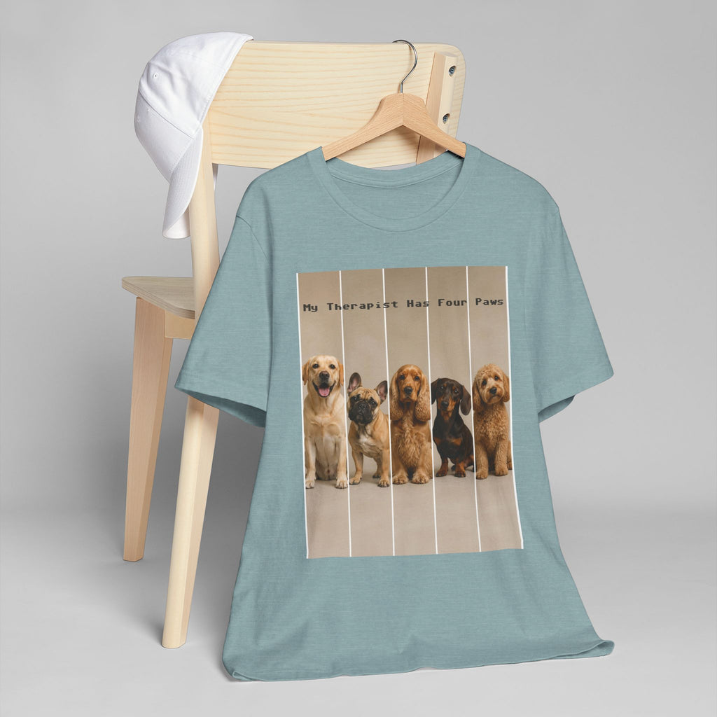 Dog Therapist T‑Shirt — "My Therapist Has Four Paws" Cute Puppy Graphic Tee