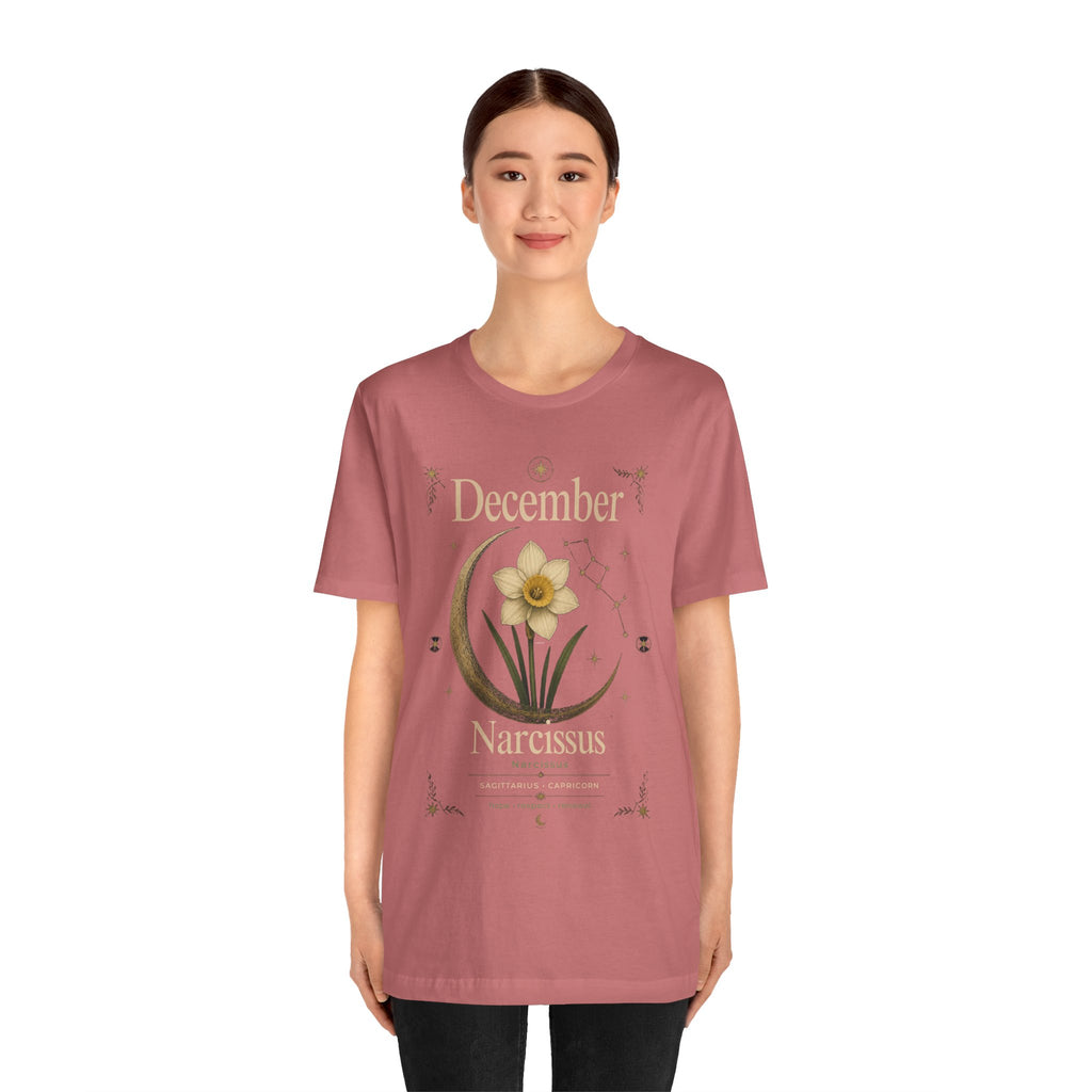 December Birth Flower - Narcissus T‑Shirt — Birth Month Flower Tee