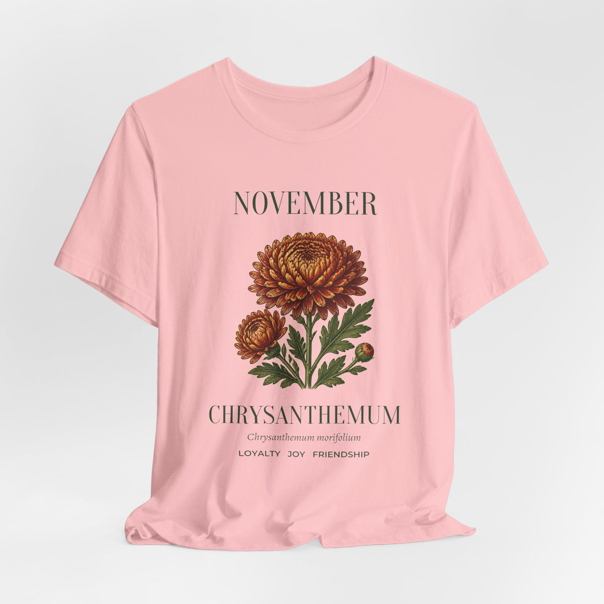 November Birth Flower Tee | Chrysanthemum Celestial Design | Birthday Gift