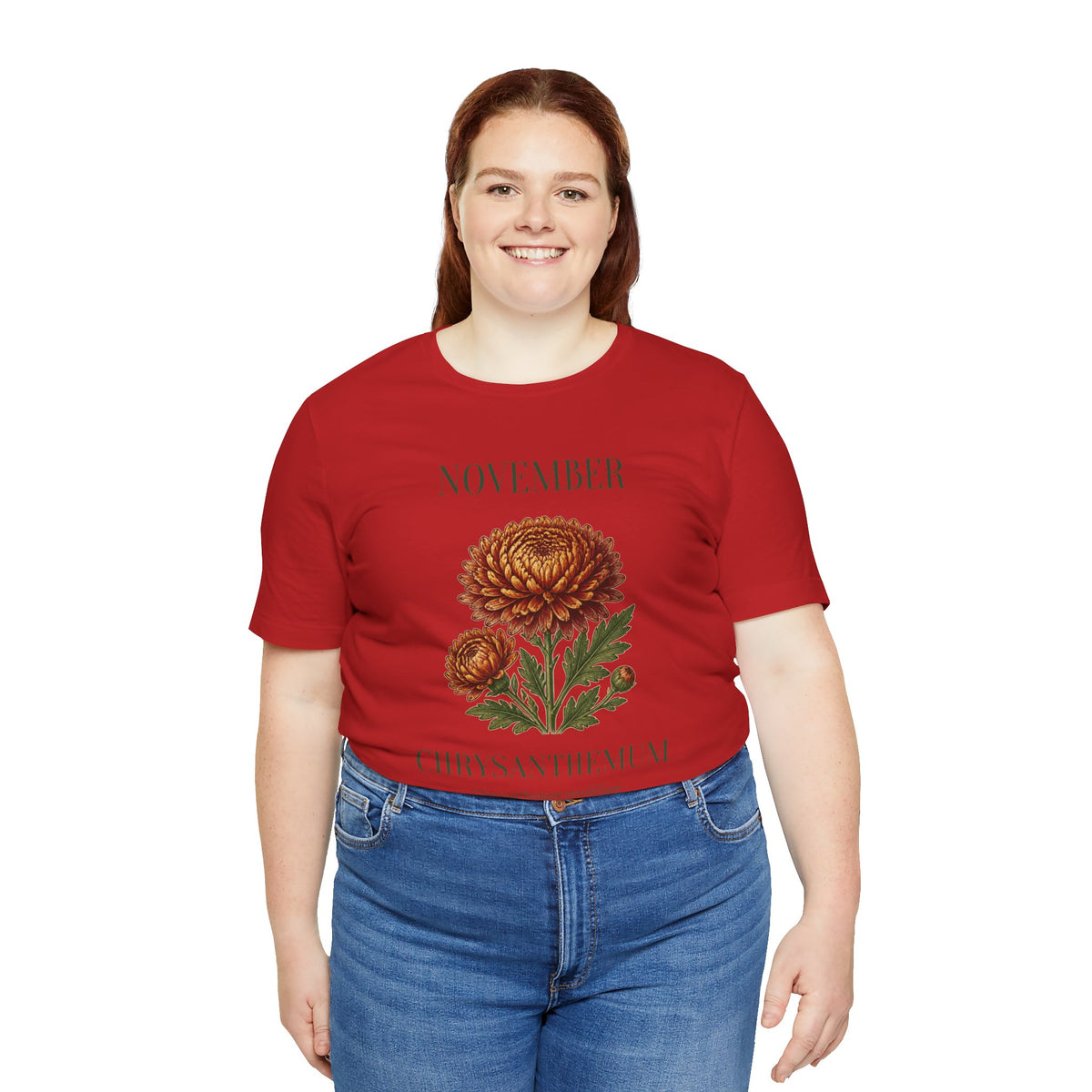 November Birth Flower Tee | Chrysanthemum Celestial Design | Birthday Gift
