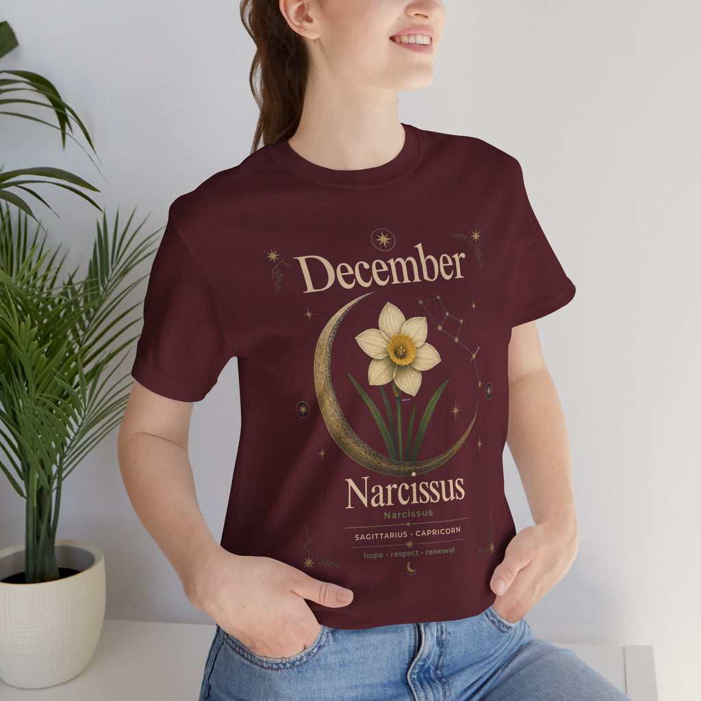 December Birth Flower - Narcissus T‑Shirt — Birth Month Flower Tee