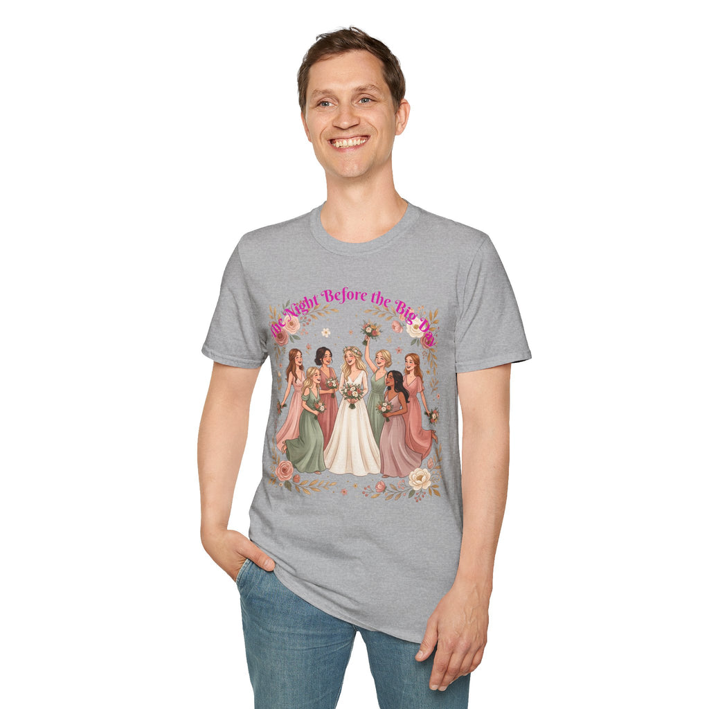 Bride and Bridesmaids Illustration T-Shirt | Floral Wedding Bridal Party Design