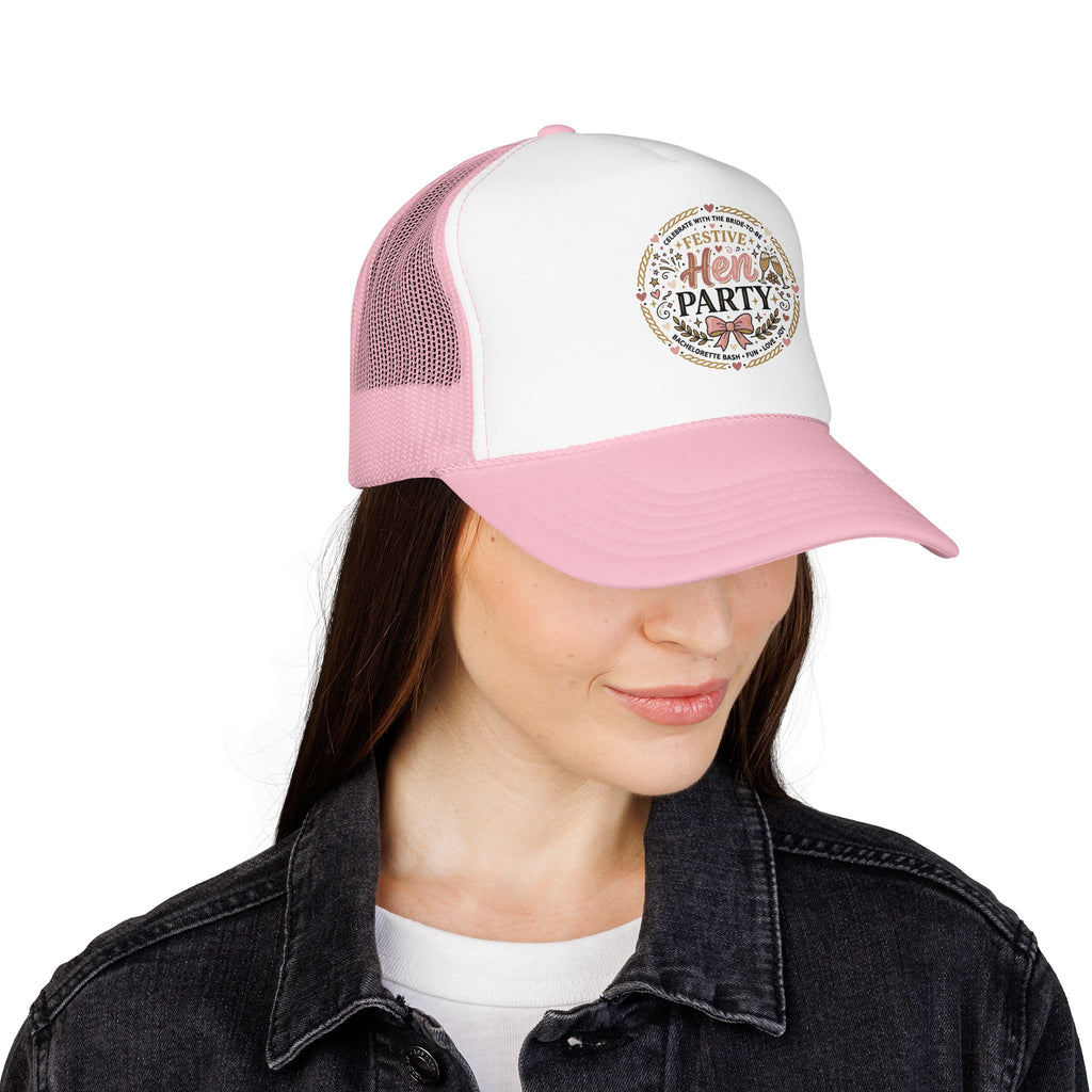 Hen Party Festive Foam Trucker Hat | Floral Wreath Design