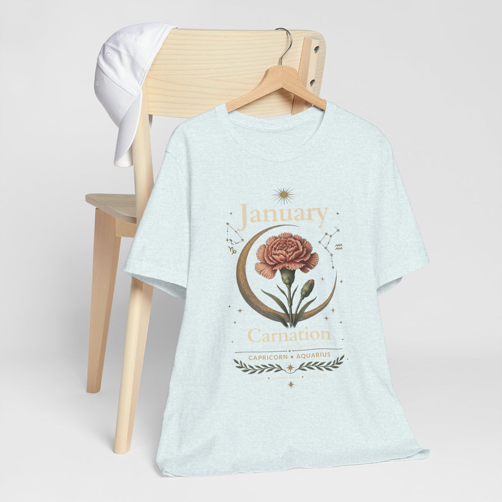 January Birth Flower - Carnation T-Shirt — Birth Month Flower Tee
