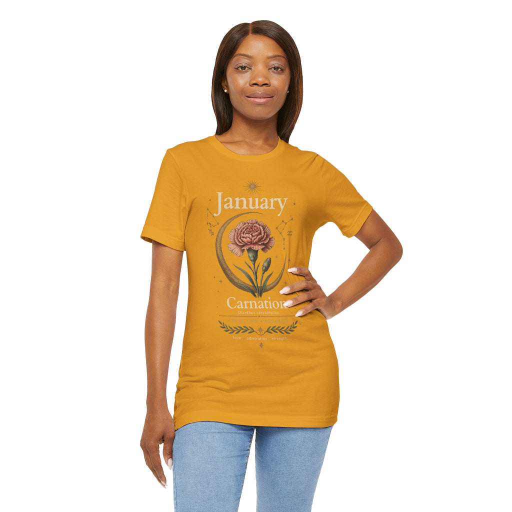 January Birth Flower - Carnation T-Shirt — Birth Month Flower Tee