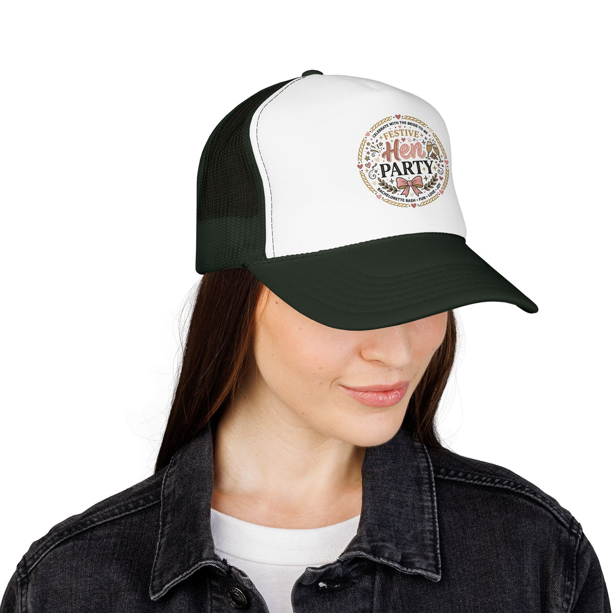 Hen Party Festive Foam Trucker Hat | Floral Wreath Design