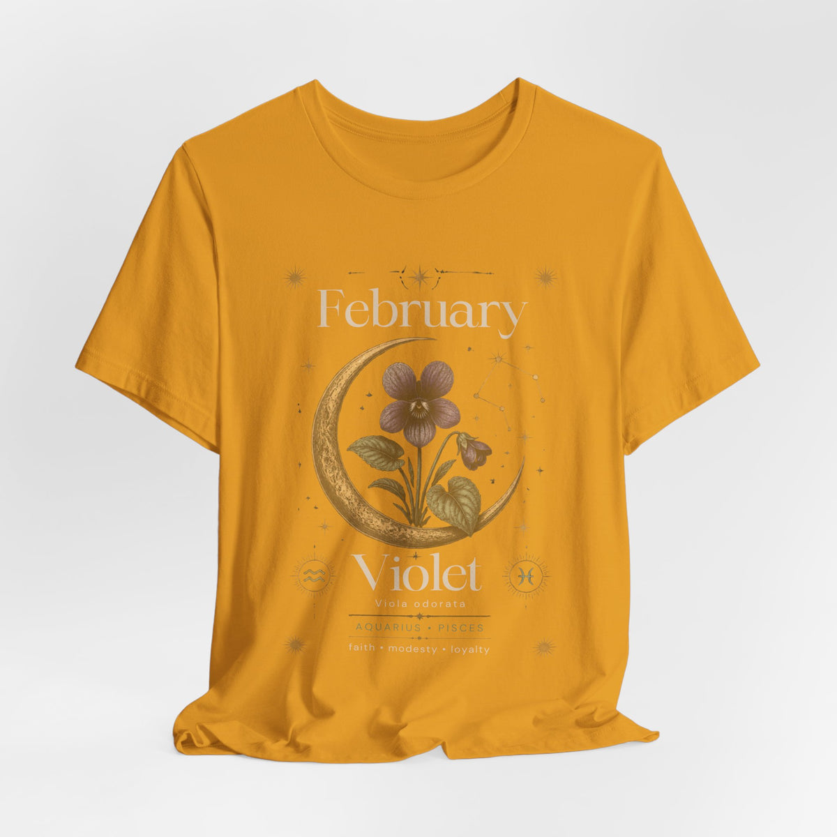 February Birth Flower Tee | Violet Botanical Design | Birthday Gift
