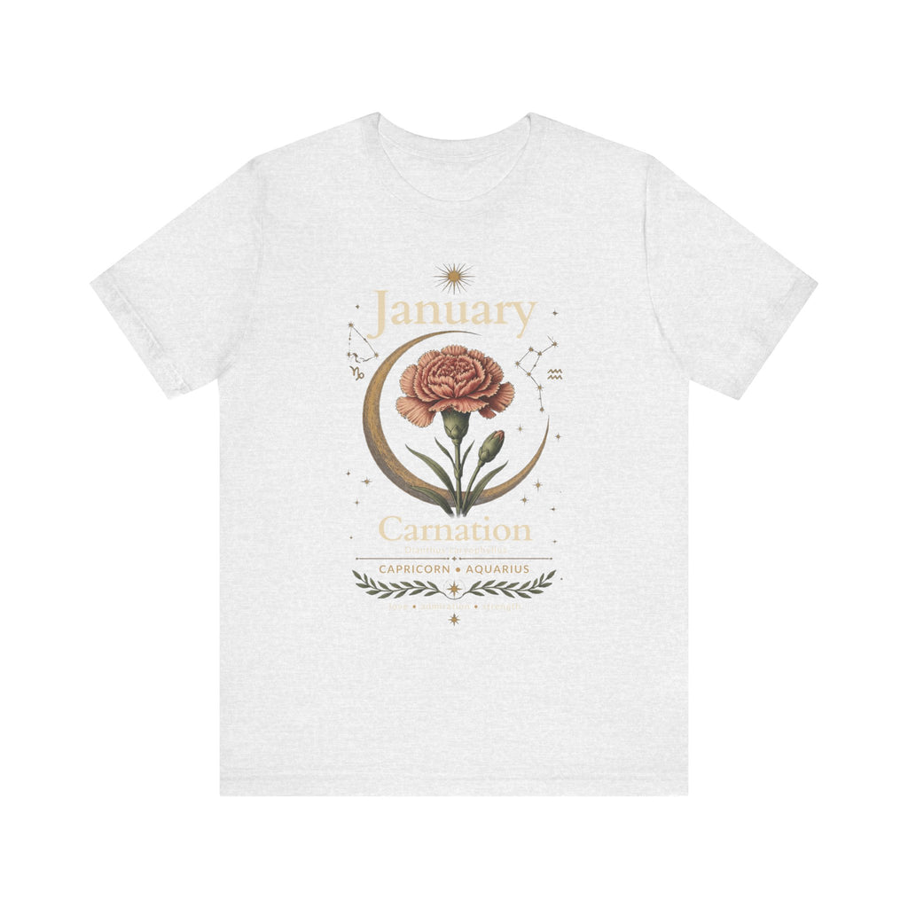 January Birth Flower - Carnation T-Shirt — Birth Month Flower Tee