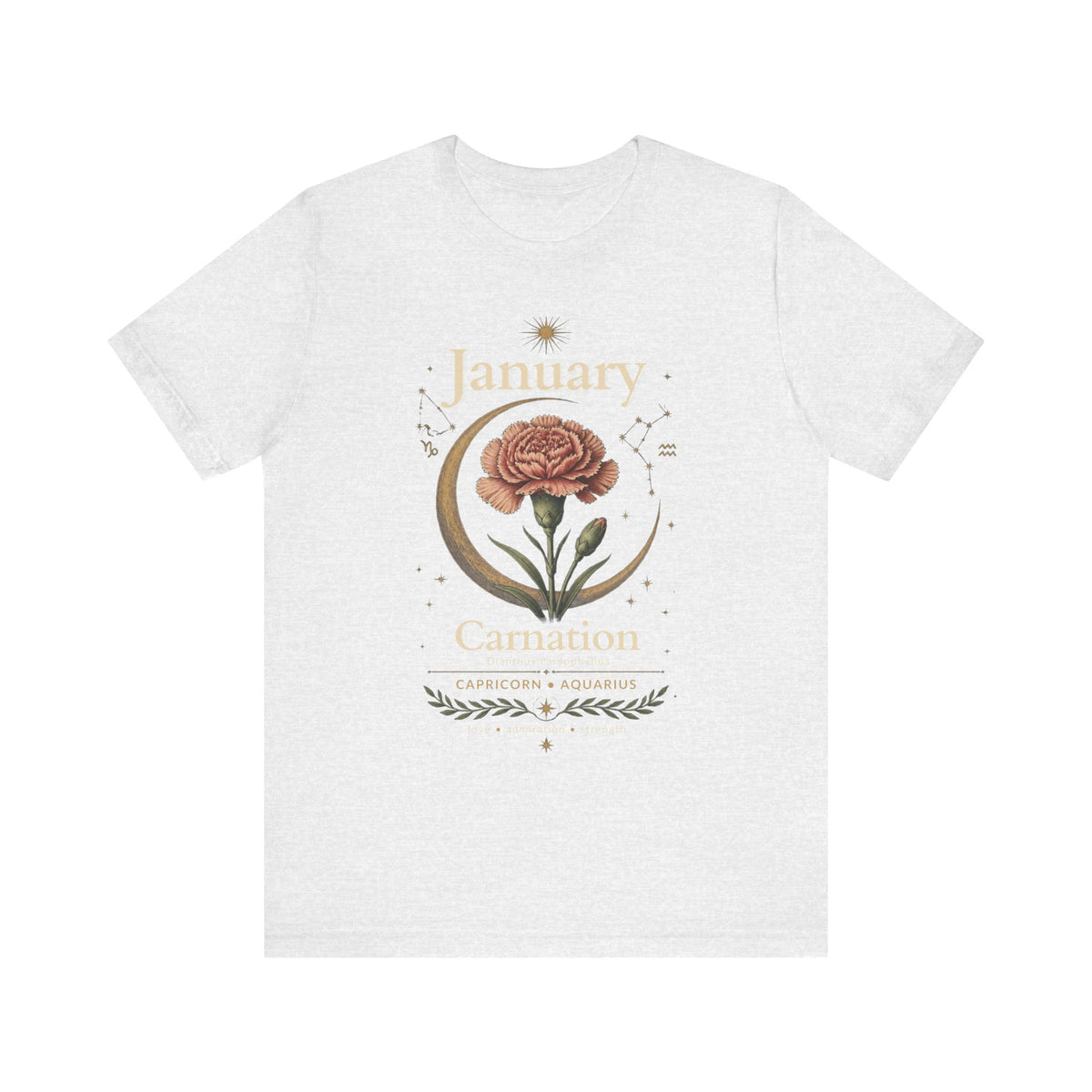 January Birth Flower - Carnation T-Shirt — Birth Month Flower Tee
