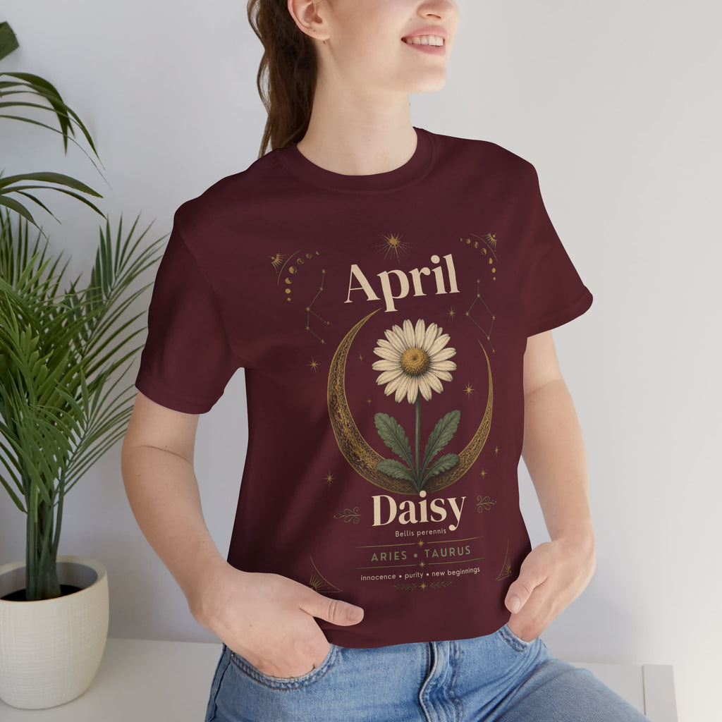 April Birth Flower Tee | Daisy Botanical Design | Birthday Gift