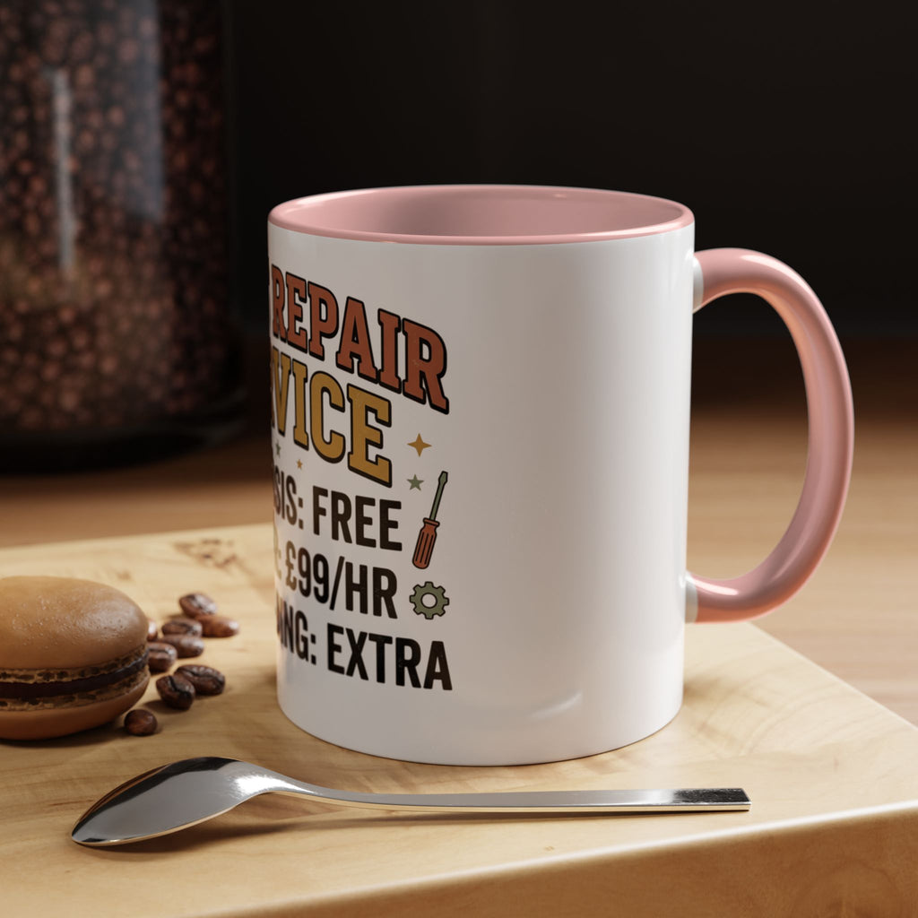 Dad's Repair Service Mug | Funny Diagnostic Labour Rate Coffee Mug