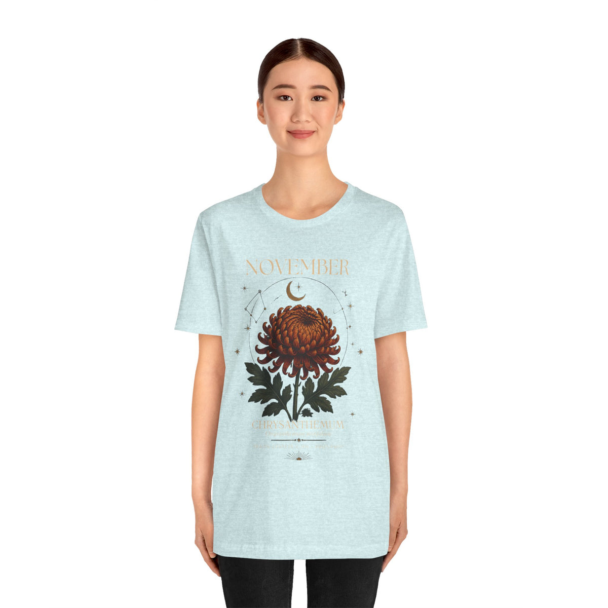 November Birth Flower Chrysanthemum Tee — Floral Birth Month T-Shirt