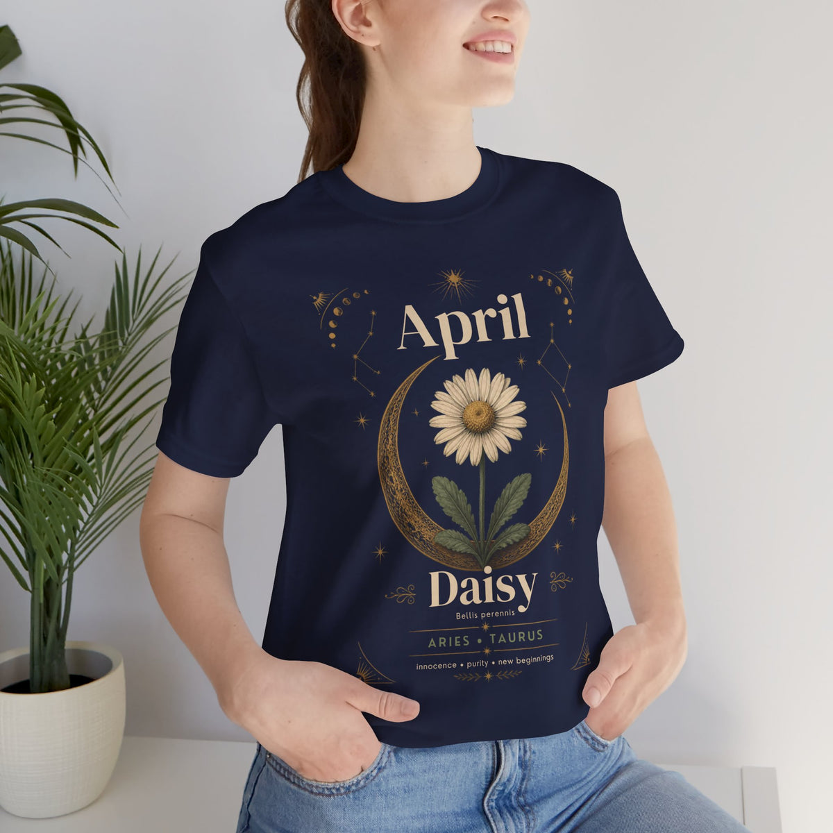 April Birth Flower Tee | Daisy Botanical Design | Birthday Gift