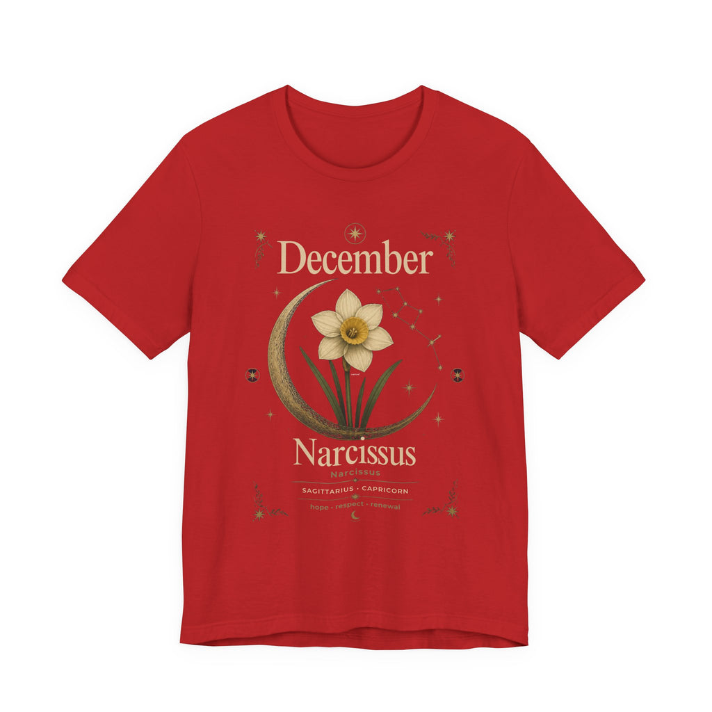 December Birth Flower - Narcissus T‑Shirt — Birth Month Flower Tee