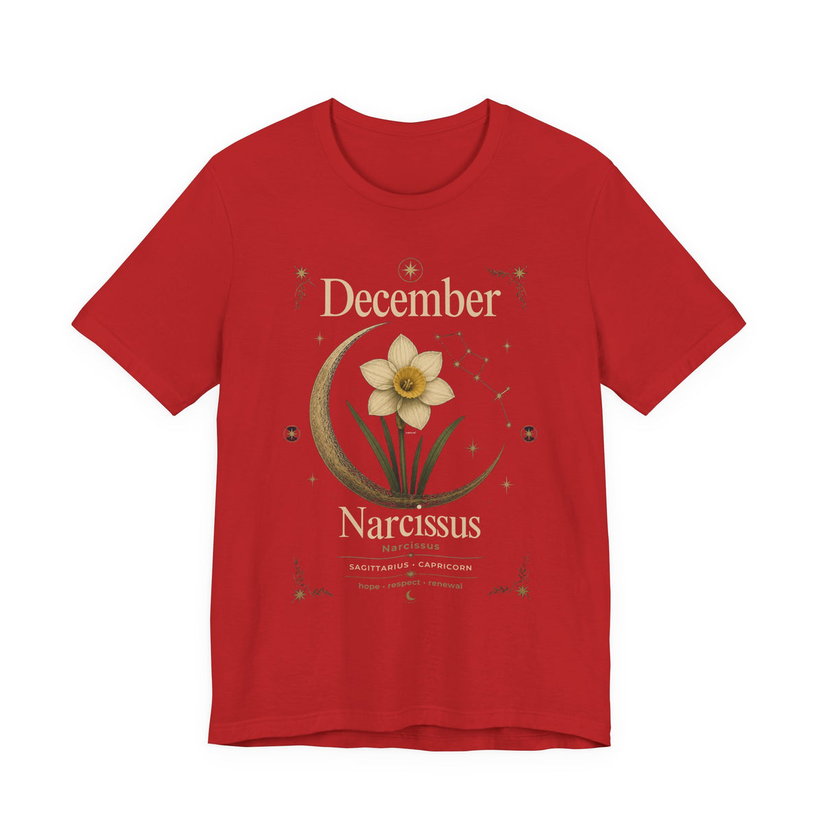 December Birth Flower - Narcissus T‑Shirt — Birth Month Flower Tee