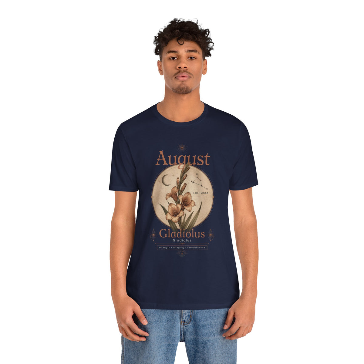 August Birth Flower Gladiolus Floral Tee