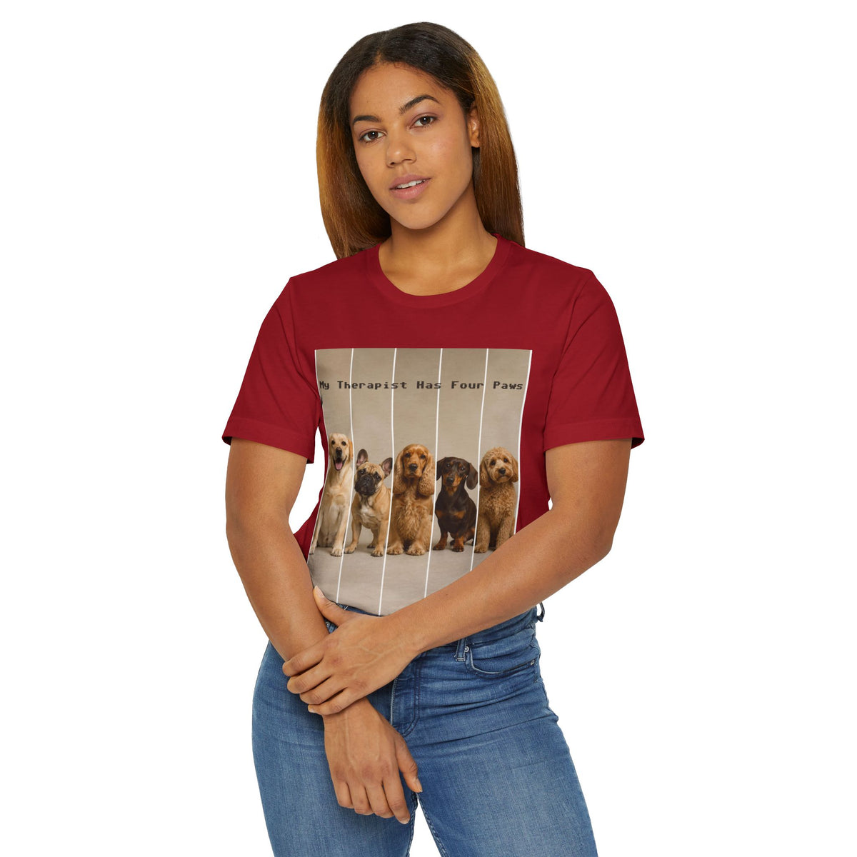 Dog Therapist T‑Shirt — "My Therapist Has Four Paws" Cute Puppy Graphic Tee