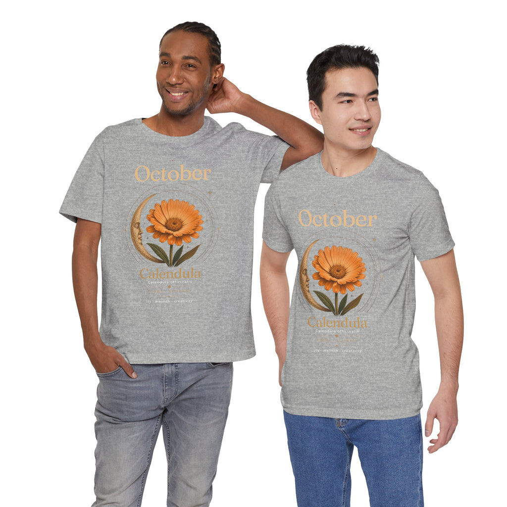 October Birth Flower Calendula T‑Shirt – Floral Birth Month Tee