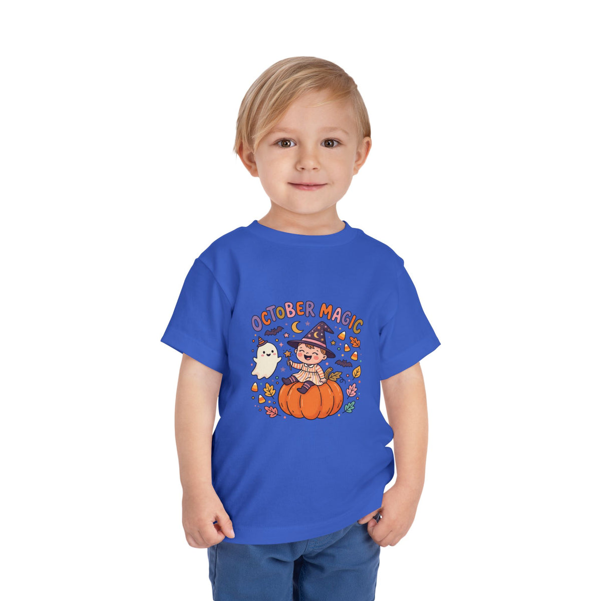 Halloween - October Magic Toddler Tee — Cute Witch Pumpkin Halloween Shirt