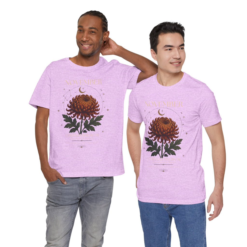 November Birth Flower Chrysanthemum Tee — Floral Birth Month T-Shirt