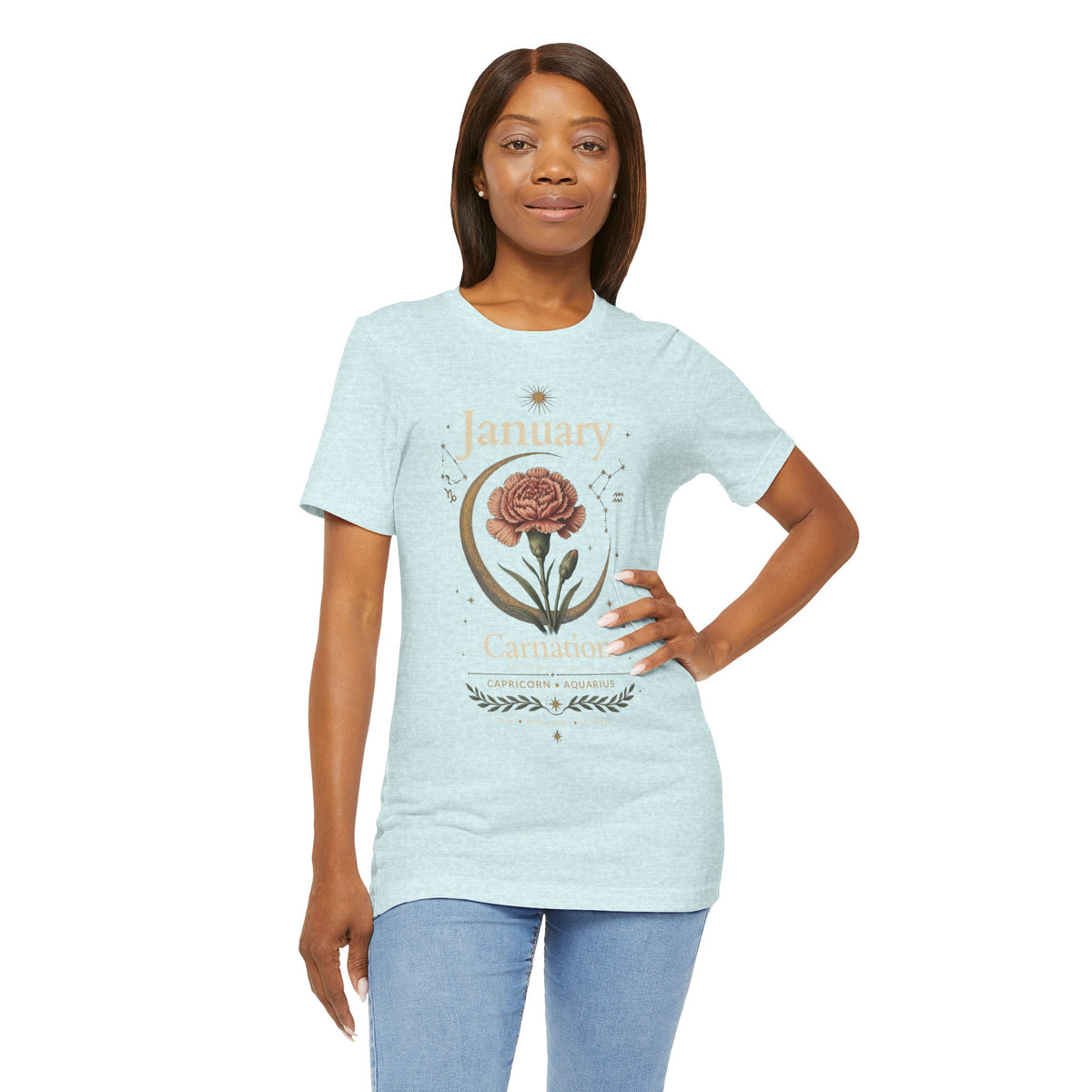 January Birth Flower - Carnation T-Shirt — Birth Month Flower Tee