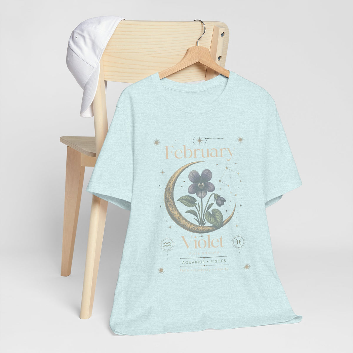 February Birth Flower Tee | Violet Botanical Design | Birthday Gift