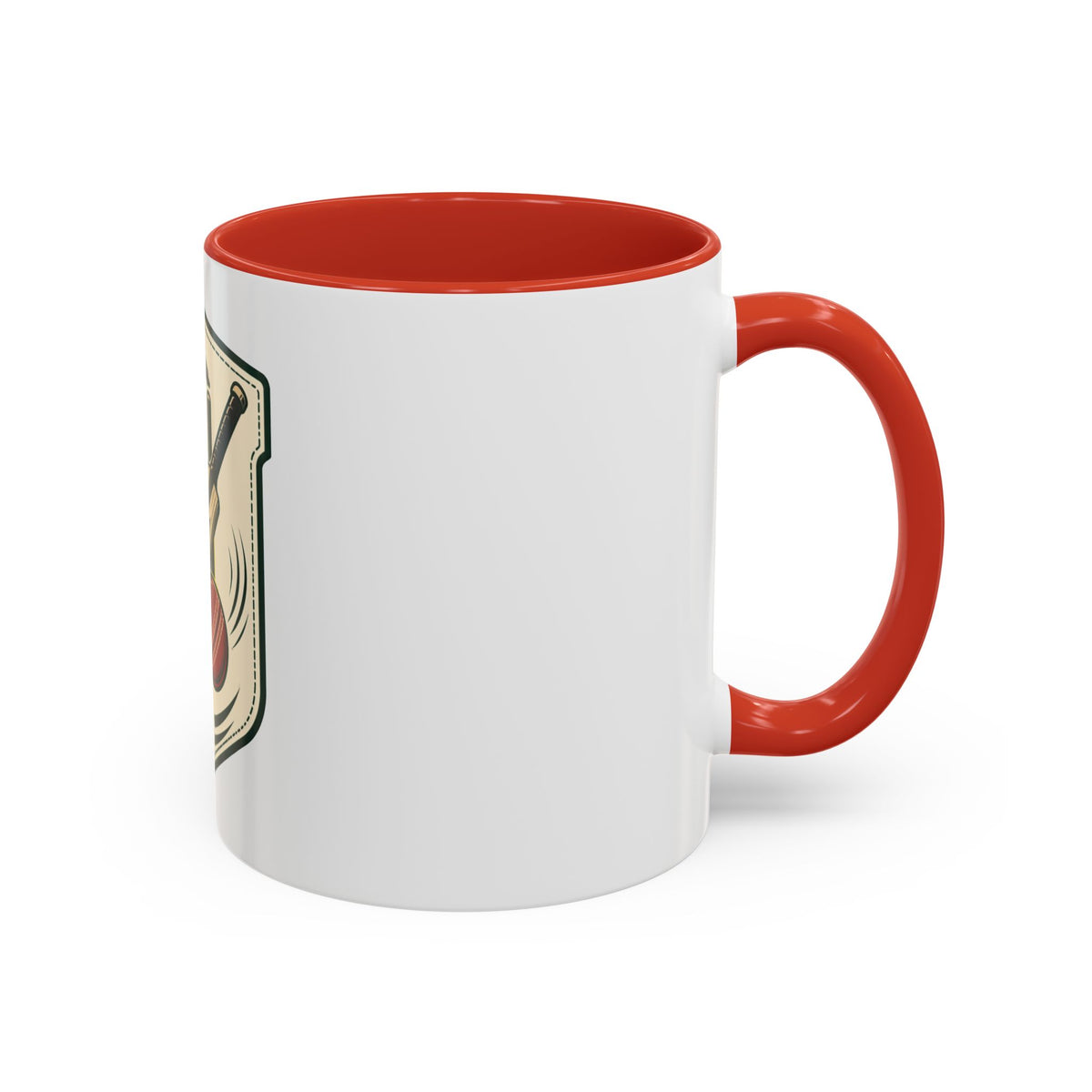 Cricket Crest Accent Mug — Vintage Bat & Ball Coffee Cup (11/15oz)