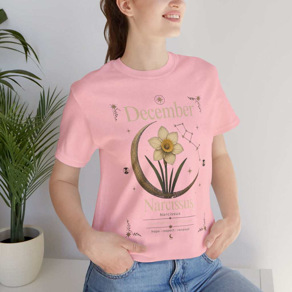 December Birth Flower - Narcissus T‑Shirt — Birth Month Flower Tee