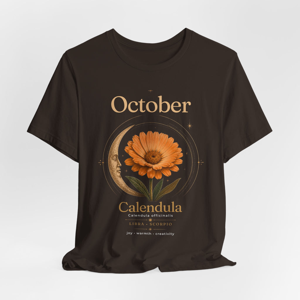 October Birth Flower Calendula T‑Shirt – Floral Birth Month Tee
