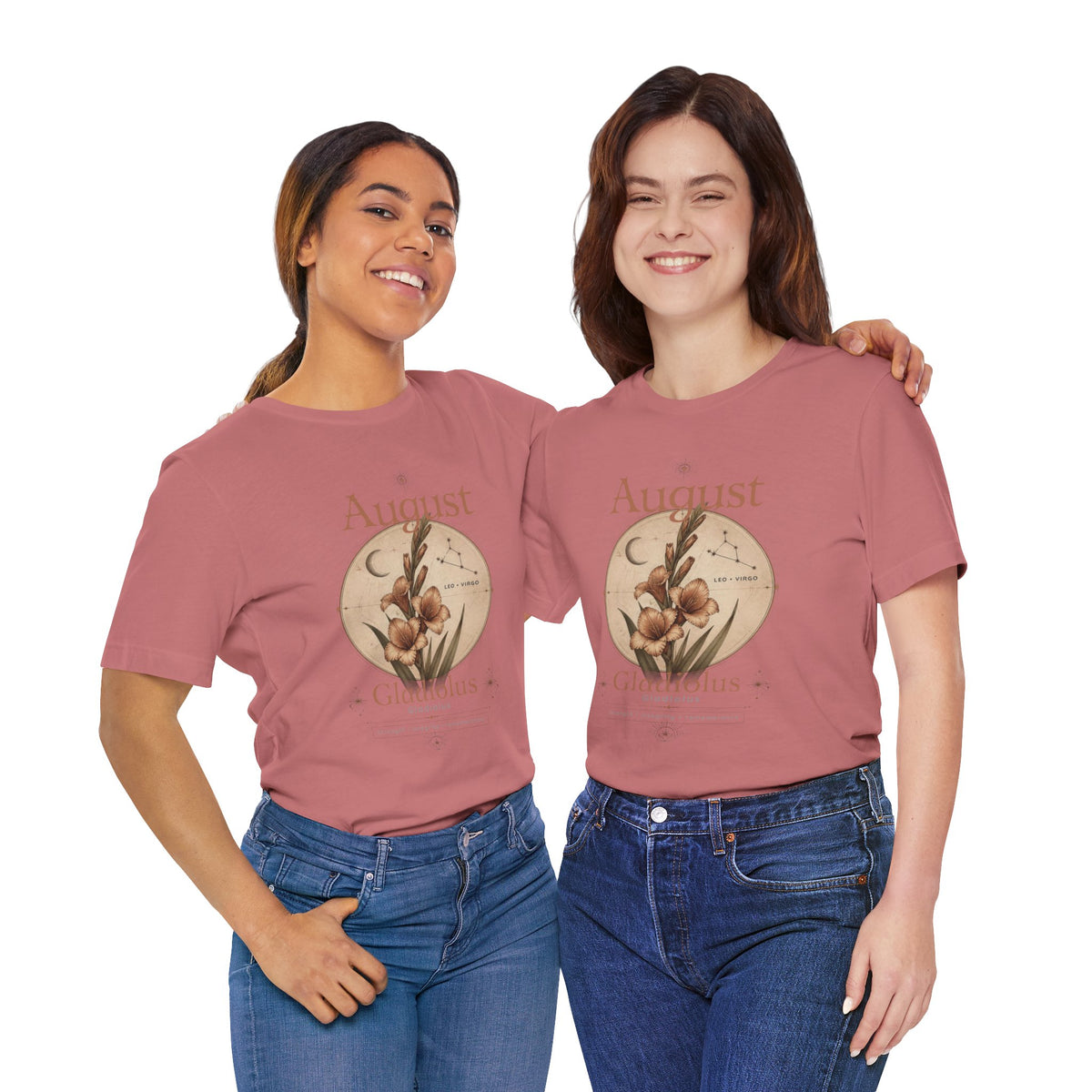 August Birth Flower Gladiolus Floral Tee