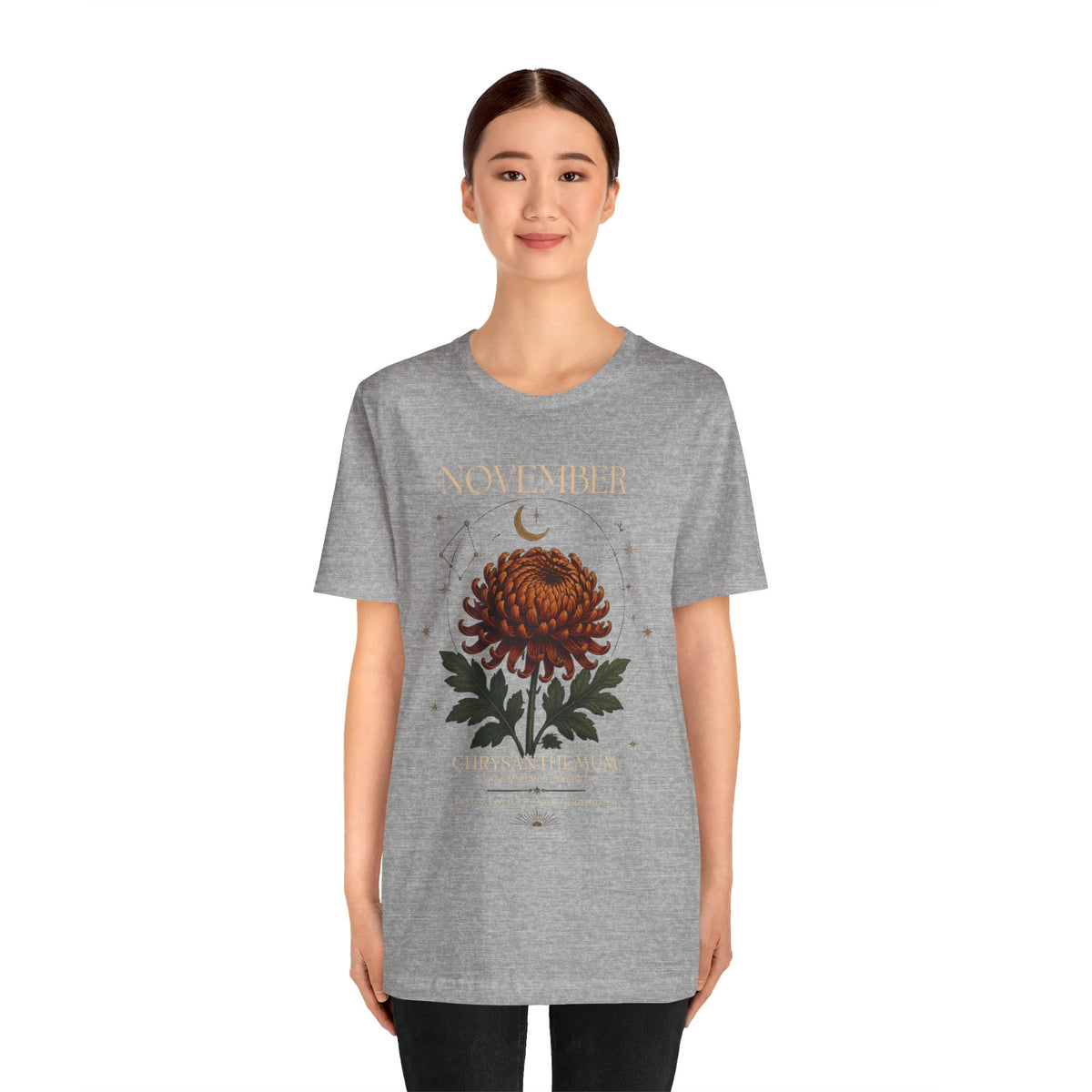 November Birth Flower Chrysanthemum Tee — Floral Birth Month T-Shirt