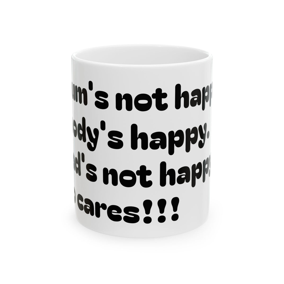 Funny Ceramic Mug — “If Mom’s Not Happy, Nobody’s Happy” (11oz & 15oz)