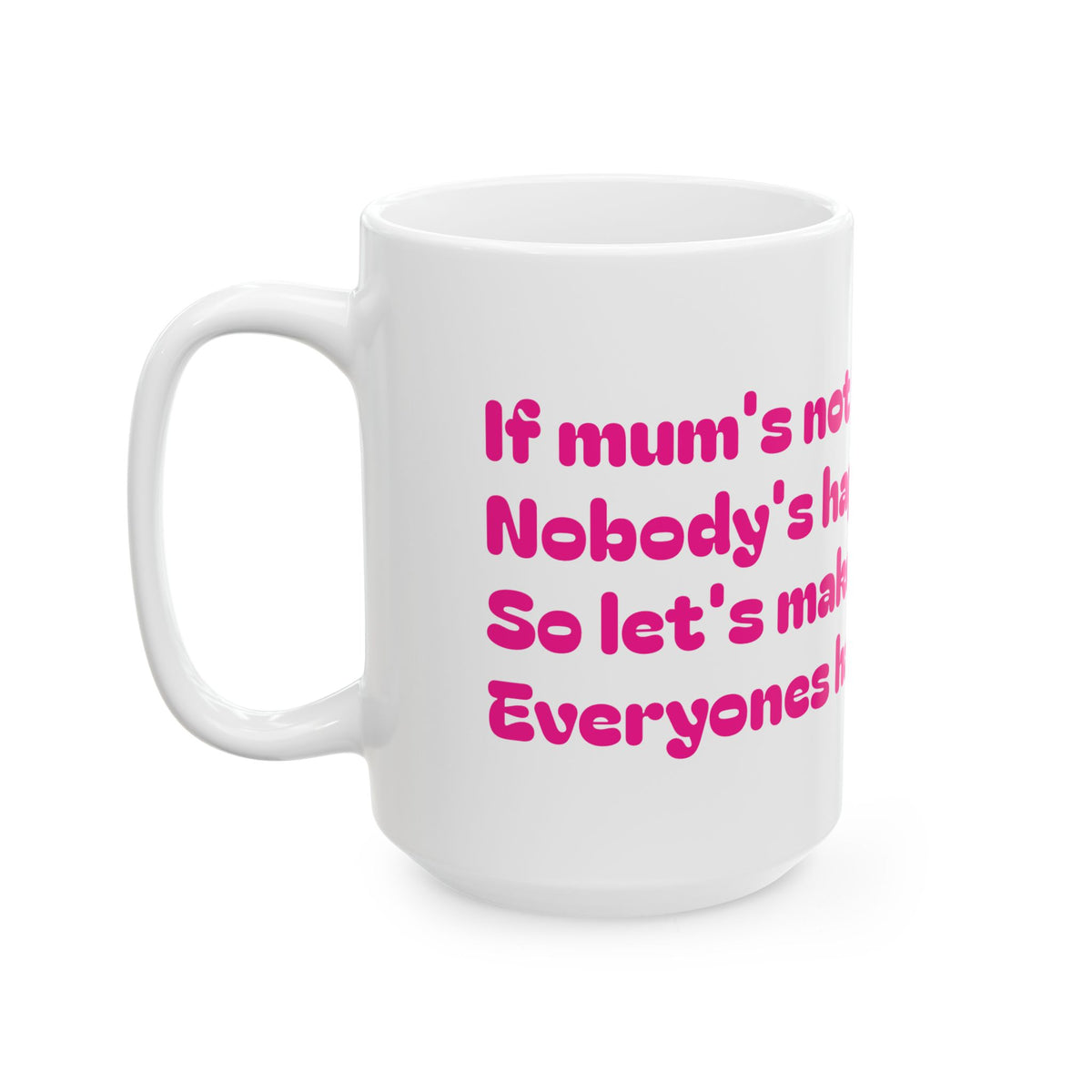 If Mama's Not Happy Funny Pink Typography Mug | Ceramic Coffee Cup