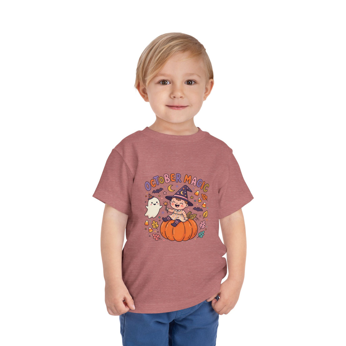 Halloween - October Magic Toddler Tee — Cute Witch Pumpkin Halloween Shirt