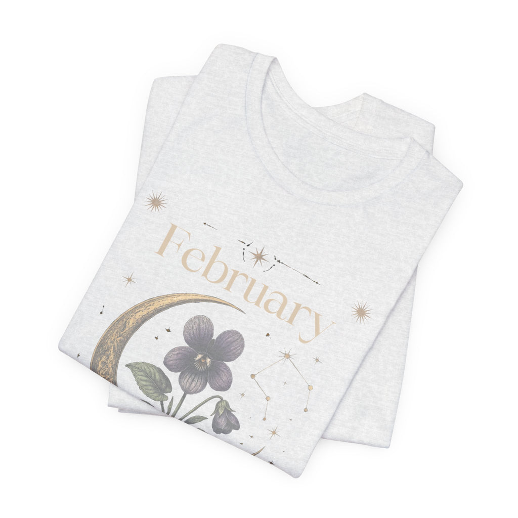 February Birth Flower Tee | Violet Botanical Design | Birthday Gift