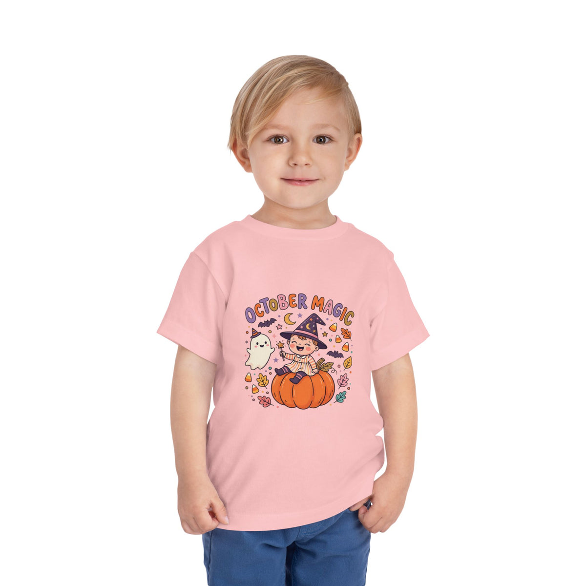 Halloween - October Magic Toddler Tee — Cute Witch Pumpkin Halloween Shirt