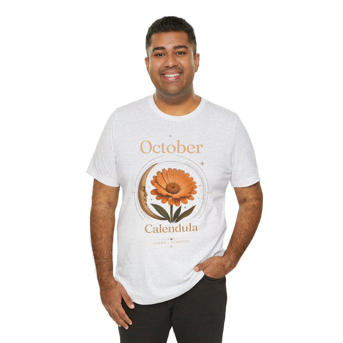 October Birth Flower Calendula T‑Shirt – Floral Birth Month Tee