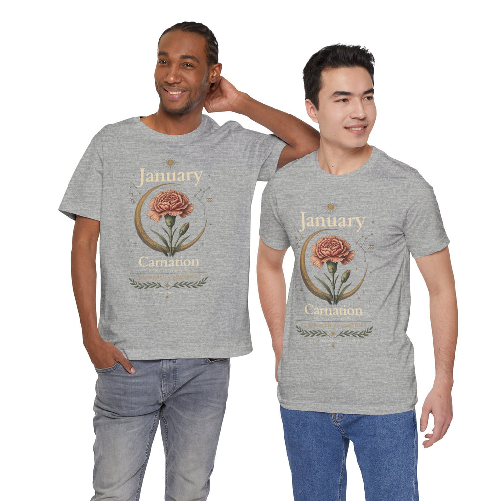 January Birth Flower - Carnation T-Shirt — Birth Month Flower Tee