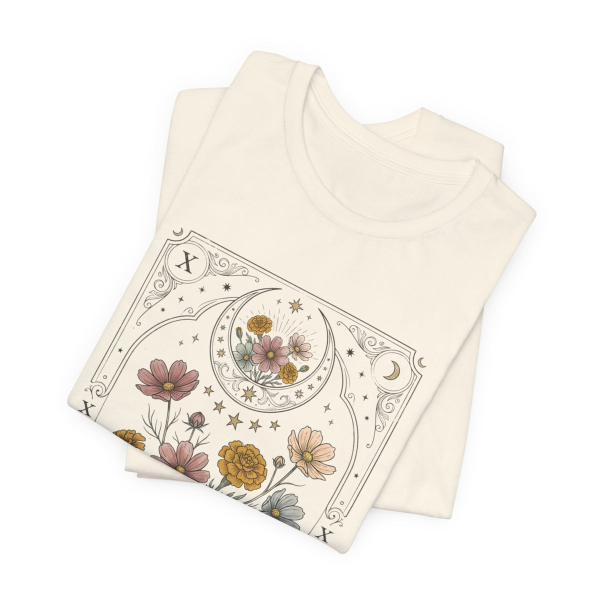 Libra & Scorpio Floral Zodiac T‑Shirt — Botanical Horoscope Tee