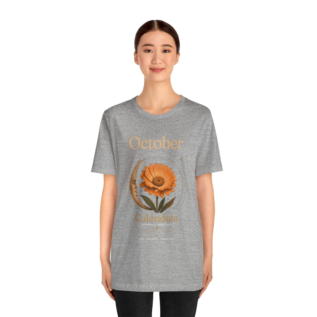October Birth Flower Calendula T‑Shirt – Floral Birth Month Tee
