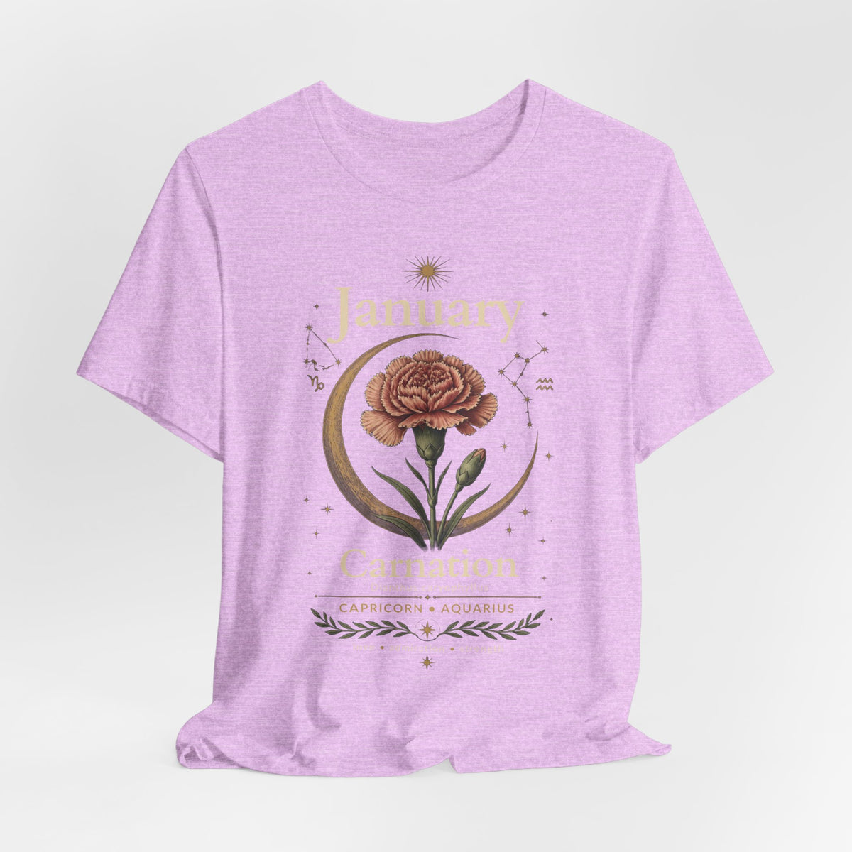 January Birth Flower - Carnation T-Shirt — Birth Month Flower Tee