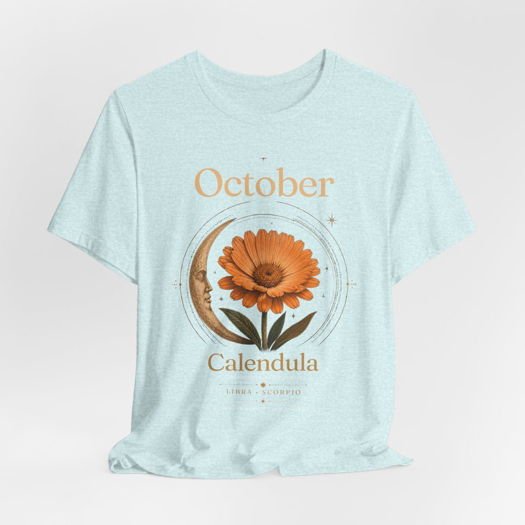 October Birth Flower Calendula T‑Shirt – Floral Birth Month Tee