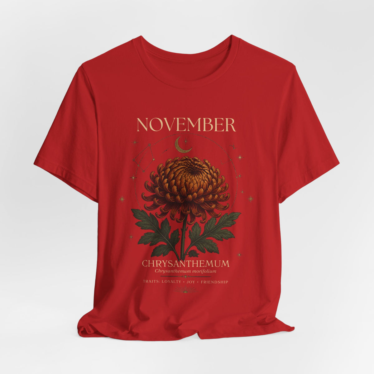 November Birth Flower Chrysanthemum Tee — Floral Birth Month T-Shirt